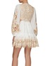 Back View - Click To Enlarge - ZIMMERMANN - ‘JEANNIE’ EMBROIDERED YOKE CUTOUT DETAIL MINI DRESS