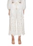 ZIMMERMANN - ‘Lyre’ Belted Palm Tree Embroidery Linen Pants