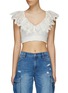 Main View - Click To Enlarge - ALICE & OLIVIA - ‘BLEEKER’ EMBROIDERED SLEEVELESS SMOCKED CROP TOP