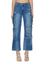 Main View - Click To Enlarge - ALICE & OLIVIA - ‘Luis’ Distressed Cropped Cargo Jeans