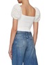 Back View - Click To Enlarge - ALICE & OLIVIA - ‘CALEY’ CROCHET PUFF SLEEVE CROPPED TOP