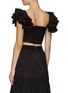 Back View - Click To Enlarge - ALICE & OLIVIA - ‘TAWNY’ SQUARE NECK RUFFLED SLEEVES CROPPED TOP