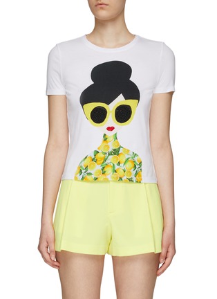 Main View - Click To Enlarge - ALICE + OLIVIA - ‘RYLYN' STACE FACE LEMON PRINT CREWNECK T-SHIRT