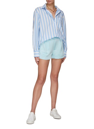 Figure View - Click To Enlarge - ALICE & OLIVIA - ‘CONRY’ PLEAT DETAIL CUFFED SHORTS
