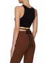 Back View - Click To Enlarge - ALICE & OLIVIA - ‘LATIA’ STRAPPY TIE WAIST CROPPED TANK TOP