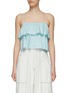 Main View - Click To Enlarge - ALICE & OLIVIA - ‘MARYLYNN’ RUFFLE DETAIL COTTON CROP TOP
