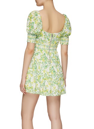 Back View - Click To Enlarge - ALICE & OLIVIA - ‘KRISTIE' SWEETHEART NECK PUFF SLEEVE TIERED MINI DRESS
