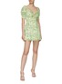 Figure View - Click To Enlarge - ALICE & OLIVIA - ‘KRISTIE' SWEETHEART NECK PUFF SLEEVE TIERED MINI DRESS