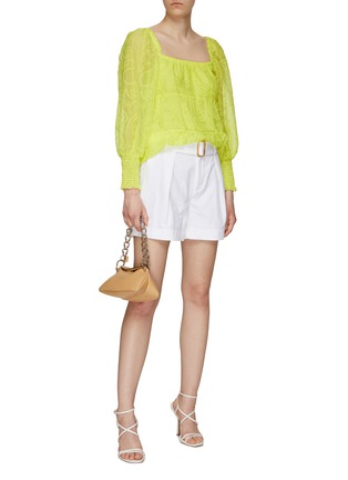 Figure View - Click To Enlarge - ALICE & OLIVIA - ‘ROWA' NOVELTY EYELET SQUARE NECK TOP