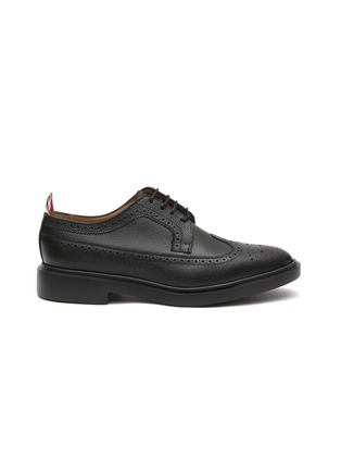 Main View - Click To Enlarge - THOM BROWNE  - PEBBLE GRAIN LEATHER BROGUE DERBIES