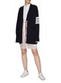 Figure View - Click To Enlarge - THOM BROWNE - Four-Bar Stripe Oversized Cardigan