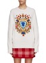 Main View - Click To Enlarge - BARRIE - OVERSIZE ROUND NECK EMBLEM INTARSIA SWEATER
