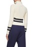 Back View - Click To Enlarge - RAG & BONE - ‘AMY’ STRIPE DETAIL DOUBLE FRONT ZIP HIGH COLLAR CARDIGAN