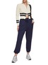 Figure View - Click To Enlarge - RAG & BONE - ‘AMY’ STRIPE DETAIL DOUBLE FRONT ZIP HIGH COLLAR CARDIGAN