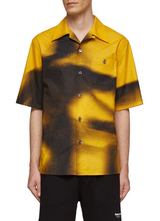 Main View - Click To Enlarge - ALEXANDER MCQUEEN - SHORT SLEEVE SILHOUETTE PRINT COTTON SHIRT