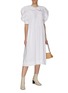 Figure View - Click To Enlarge - SEA NEW YORK - ‘ARIA’ PUFF SLEEVE SMOCKED MIDI DRESS