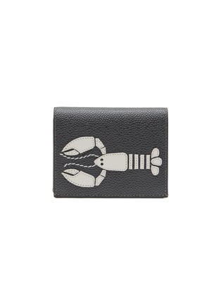 Main View - Click To Enlarge - THOM BROWNE  - LOBSTER PATCH EMBELLISHED PEBBLED LEATHER BIFOLD CARDHOLDER