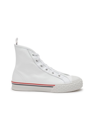 Main View - Click To Enlarge - THOM BROWNE - ‘MR THOM COLLEGIATE’ HIGH TOP LACE UP SNEAKERS
