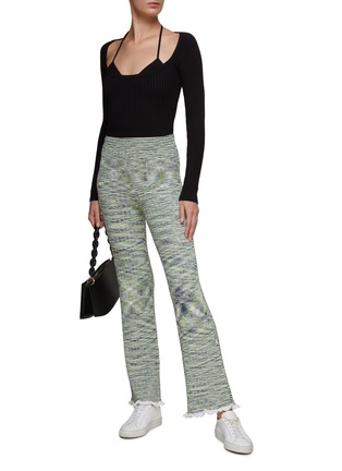 Figure View - Click To Enlarge - SIMKHAI - ‘GRAYSON’ COMPACT SPACE DYE ELASTICATED WAISTBAND KNITTED PANTS