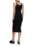 Back View - Click To Enlarge - SIMKHAI - ‘Miriam’ Halter Neck Cut Out Ribbed Midi Dress