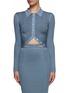 Main View - Click To Enlarge - SIMKHAI - ‘SOL’ COMPACT BUTTON UP RIBBED KNIT CROPPED TOP
