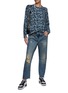 Figure View - Click To Enlarge - R13 - LOW RISE MEDIUM WASH DISTRESSED DETAIL STRAIGHT LEG JEANS