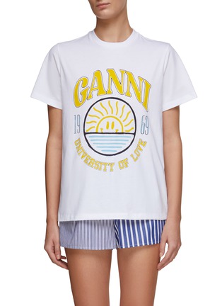 Main View - Click To Enlarge - GANNI - ‘University Of Love Capsule’ Sun Print Crewneck T-Shirt