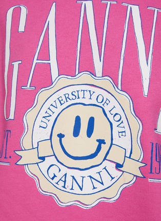 - GANNI - ‘University Of Love Capsule’ Smiley Face Print Crewneck Sweatshirt