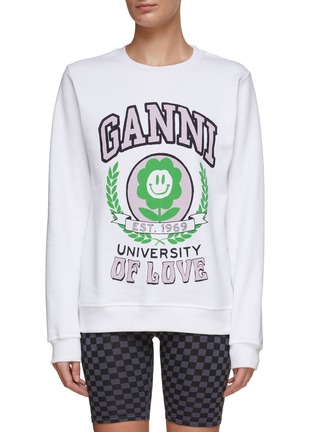 Main View - Click To Enlarge - GANNI - ‘University Of Love Capsule’ Flower Print Crewneck Sweatshirt