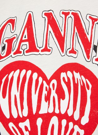  - GANNI - UNIVERSITY OF LOVE PRINT CREWNECK T-SHIRT