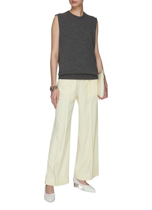 Figure View - Click To Enlarge - JIL SANDER - TRACK INSPIRED RELAXED DRAWSTRING GATHERED WAIST PANTS