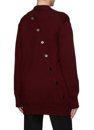 Back View - Click To Enlarge - JIL SANDER - OVERSIZE CHUNKY MERINO KNITTED CARDIGAN