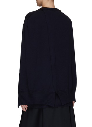 Back View - Click To Enlarge - JIL SANDER - SUPERFINE MIDWEIGHT MERINO KNIT CAPE JUMPER