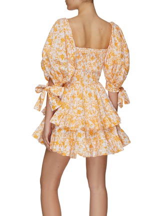 Back View - Click To Enlarge - CAROLINE CONSTAS - ‘FINLEY’ FLORAL PRINT STRETCH TIERED COTTON MINI DRESS
