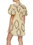Back View - Click To Enlarge - GANNI - Floral Pleated Georgette Puff Sleeve Mini Dress