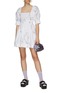 Figure View - Click To Enlarge - GANNI - Floral Print Puff Sleeve Square Neck Ruched Mini Dress