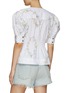 Back View - Click To Enlarge - GANNI - Floral Print Puff Sleeve V-Neck Ruched Top