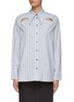 Main View - Click To Enlarge - GANNI - SPEARPOINT COLLAR CUTOUT DETAIL COTTON SHIRT