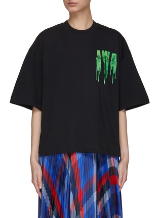 Main View - Click To Enlarge - JW ANDERSON - Slime Logo Oversized Cotton Crewneck T-Shirt