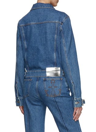 Back View - Click To Enlarge - J.W. ANDERSON - Chain Link Cuff Washed Denim Trucker Jacket
