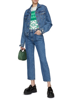 Figure View - Click To Enlarge - JW ANDERSON - Chain Link Cuff Washed Denim Trucker Jacket