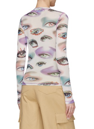 Back View - Click To Enlarge - JW ANDERSON - All-Over Eye Pattern Long-Sleeved Crewneck Top