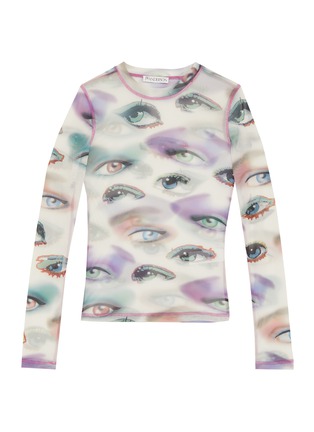 Main View - Click To Enlarge - JW ANDERSON - All-Over Eye Pattern Long-Sleeved Crewneck Top