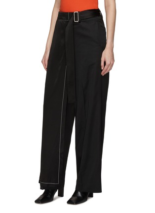 Detail View - Click To Enlarge - JW ANDERSON - Contrasting Stitching Wrap Detailing Wide Legged Pants