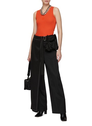 Figure View - Click To Enlarge - J.W. ANDERSON - Contrasting Stitching Wrap Detailing Wide Legged Pants