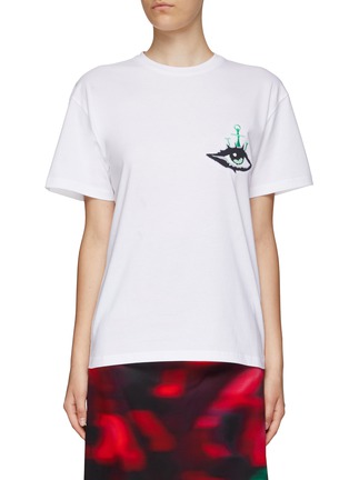 Main View - Click To Enlarge - JW ANDERSON - EYE EMBROIDERED LOGO T-SHIRT