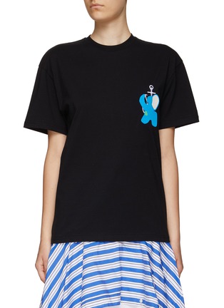 Main View - Click To Enlarge - JW ANDERSON - ELEPHANT EMBROIDERED LOGO T-SHIRT