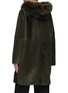 Back View - Click To Enlarge - YVES SALOMON - Hooded Fox Fur Trim Lamb Shearling Coat