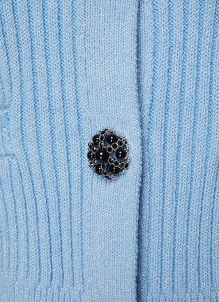  - SELF-PORTRAIT - BABY COLLAR CRYSTAL EMBELLISHED BUTTON KNIT CARDIGAN