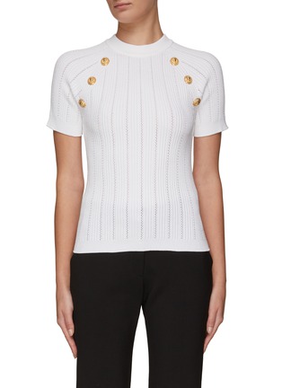 Main View - Click To Enlarge - BALMAIN - SIX BUTTON KNITTED TOP